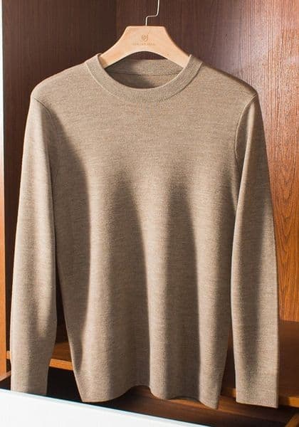 a498 Men Wool Sweater Four-pin Thick Warm Round Neck Autumn and Winter Bottoming Knitted