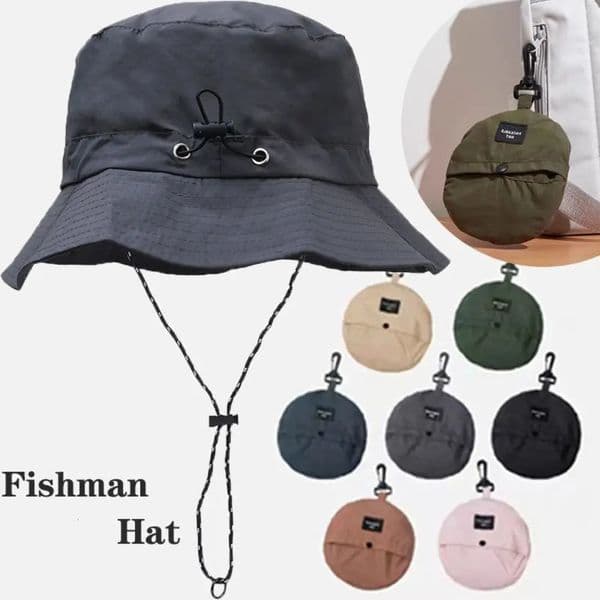 Summer Sun Protection Waterproof Bucket Hat Camping Hiking Cap With Storage Bag Anti-UV Sun Hat Mountaineering Caps Panama Hat 260113BJ