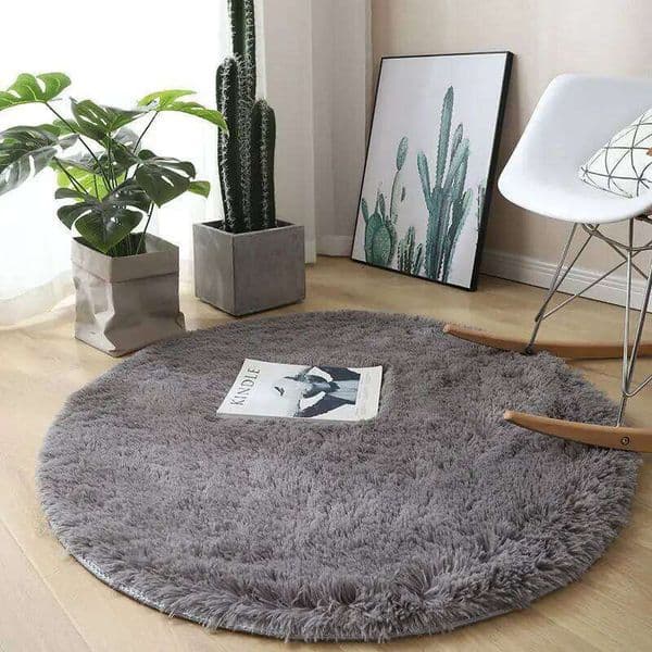Plush Rugs Round Carpet For Living Room Sofa Foot Pad Fluffy Soft Kids Bedroom Cushion Balcony Hanging Basket Mat 26W0117