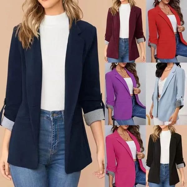 Solid Color Office Slim Blazers For Woman 2025 Autumn Winter Womens Jacket Coats Elegant Female Outerwears 260114BANJIA