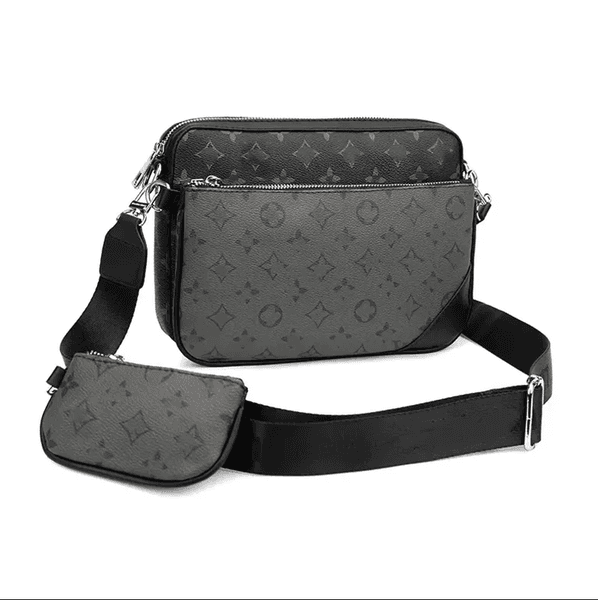 Designer Mens Totes Purses Fashion Handbags Men Leather TRIO Messenger Bags Luxury Shoulder Make up Bag