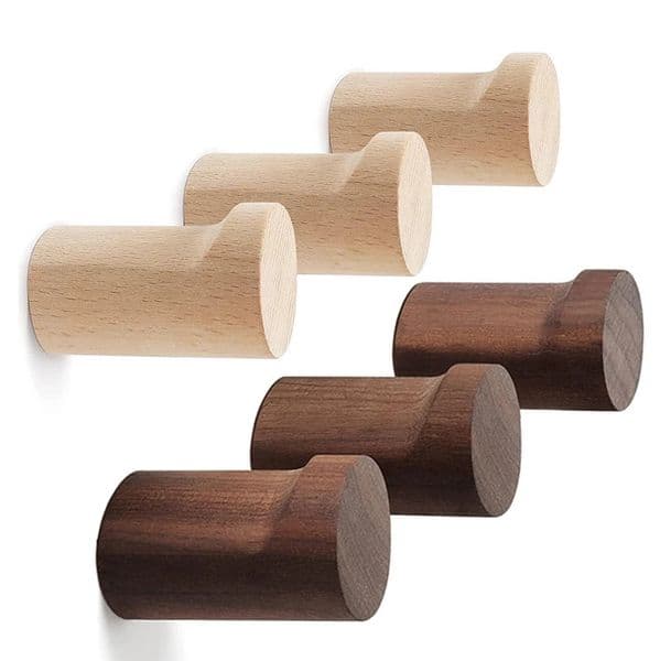 4Pcs Natural Wooden Coat Hooks Wall Mounted Handmade Rustic Hat Hooks Entryway Wall Hangers for Hanging Towels Clothes Bags 260112