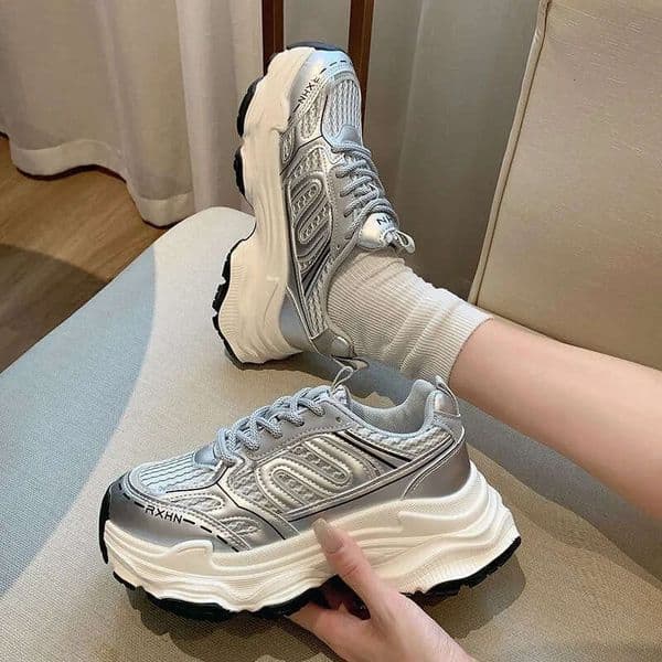 Free shipping 2026 New Spring Summer Women's Platform Dad Shoes Popular Thin Mesh Breathable Elevator Casual Sports Sneakers