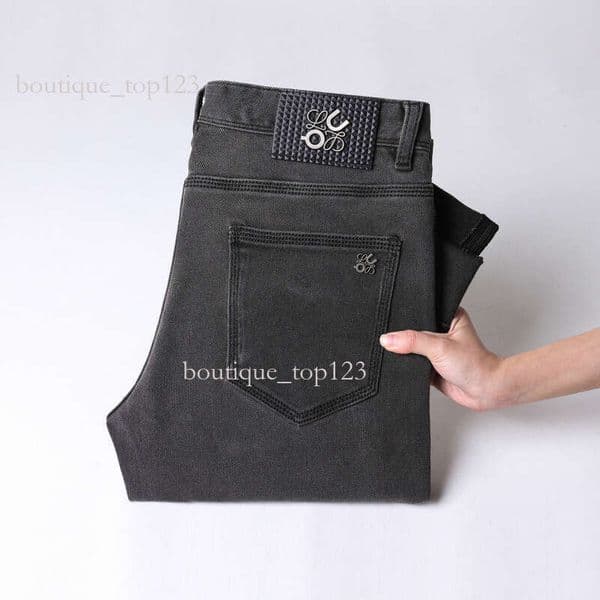 Designer Nina Gray Jeans Stretch Slim Fit Tapered European Style Trendy Brand Design Casual Versatile Fashion Men's Pants 5807