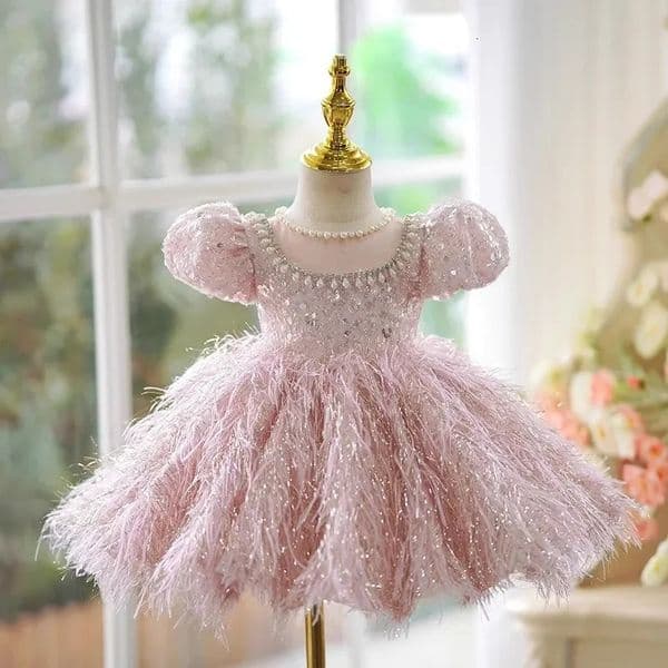 2026 Baby Girls Dress Light y High end Childrens Princess Little Girl Birthday Host Piano Performance 260119