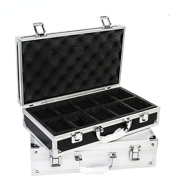 2026 New 10/12/18 Grid Aluminum Alloy Black Storage Jewelry Collection Portable Large Capacity Watch Quality Gift Box 240511 Designer