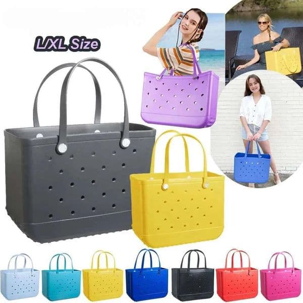 Mini Rubber Handbag XL L M Size EVA Waterproof Summer Storage Basket Womens Shopping Childrens Beach Bag 26H0119