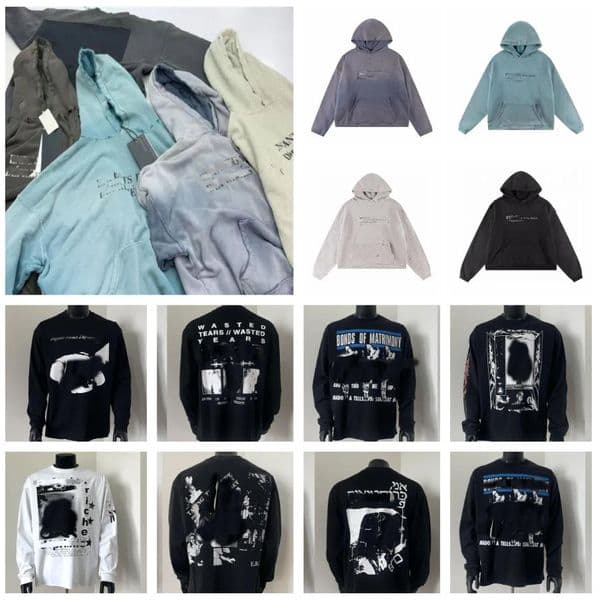 Designer Mens T Shirt Graphic Print High Street Vintage Spring Autumn Mens Womens Casual Loose Long Sleeve Shirts