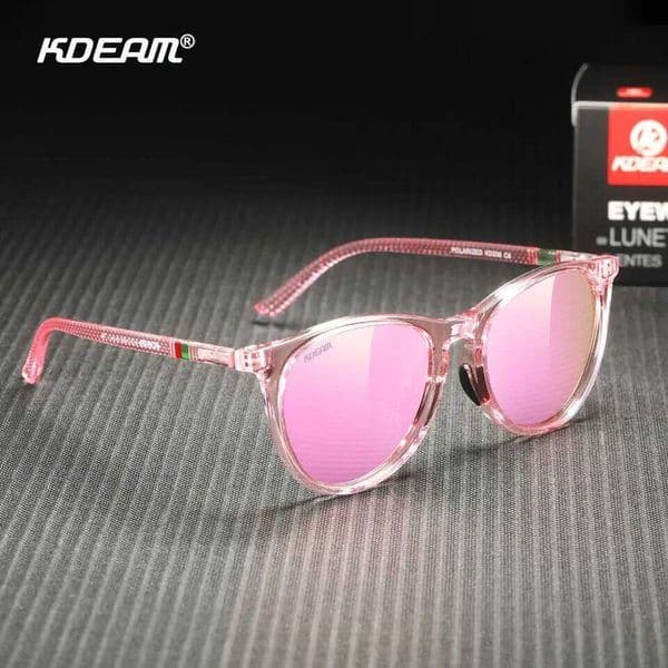 KDEAM Round Shaped Oversized Sunglasses Women Polarized Lens & Flexible Rubber Bridge Adds A Twist To The Comfortable Design 26Y0119