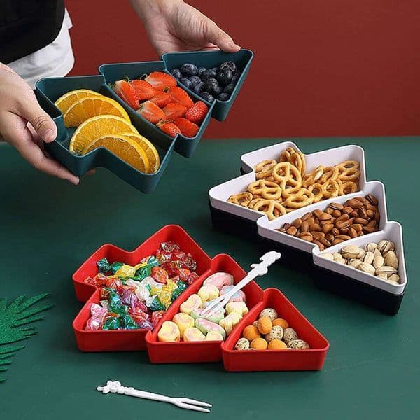 Tree Shape Plate Sushi Candy Snack Dessert Serving Dish Bowl Breakfast Tray Christmas Decoration 26H0119