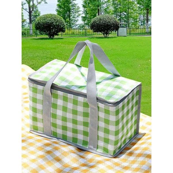 1pc Portable Square Aluminum Picnic - Durable and Convenient Lunch Bag for Outdoor Adventures 26Y0119