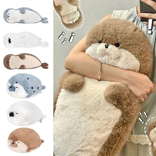 4065cm Seal Plush Toy Soft Pillow Lifelike Simulation Stuffed Sea Otter Doll Animal Cartoon Kid Birthday Gift 260119