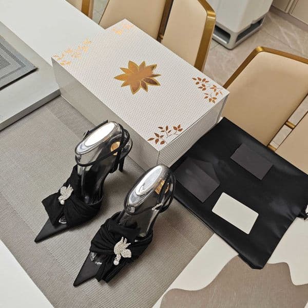 High quality round toe silk open toed shoes, high-heeled sandals, thick heels, formal shoes, party and office shoes 34-43
