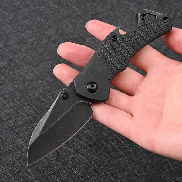 8337 Folding Knife 8Cr13Mov Stone Wash knife Blade GRN Handle Outdoor Camping Hiking EDC Pocket Knives With Retail Box