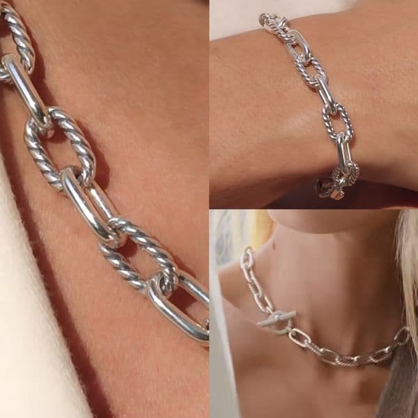 silver K buckle chain designer classic punk gold bracelet interlocking luxury street retro jewelry women
