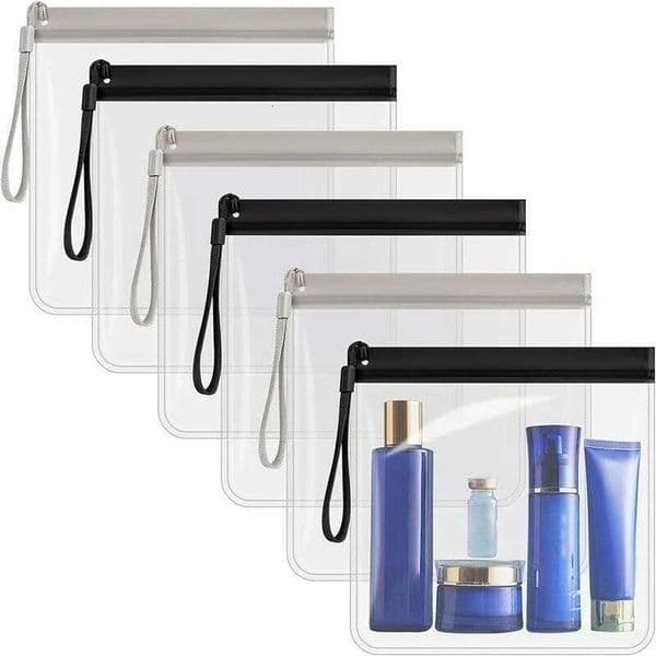 2pcs EVA Transparent Travel Toiletry Bag Waterproof Sealed Cosmetic Organizer Portable Wash Pouch for Storage Cleaning 26Y0119