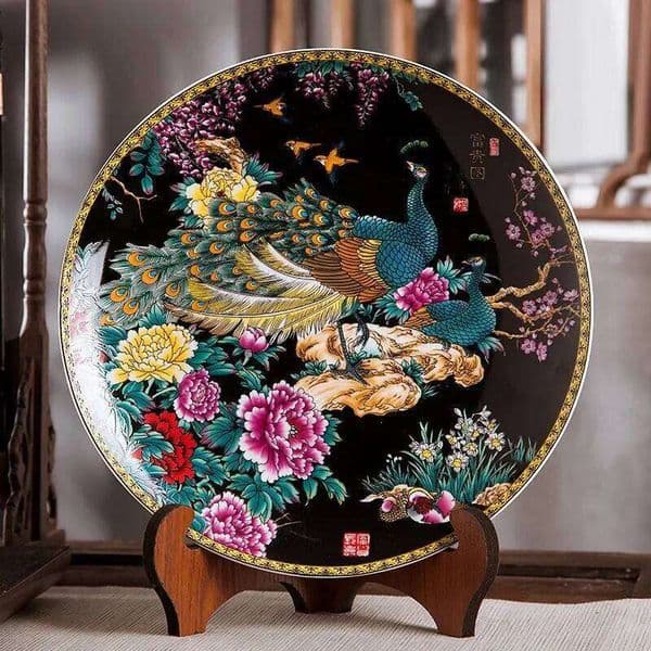 Creative Ceramic Ornaments Home Decor Hanging Handicrafts Living Room Wine Cabinets Decorative Plates 26Y0119