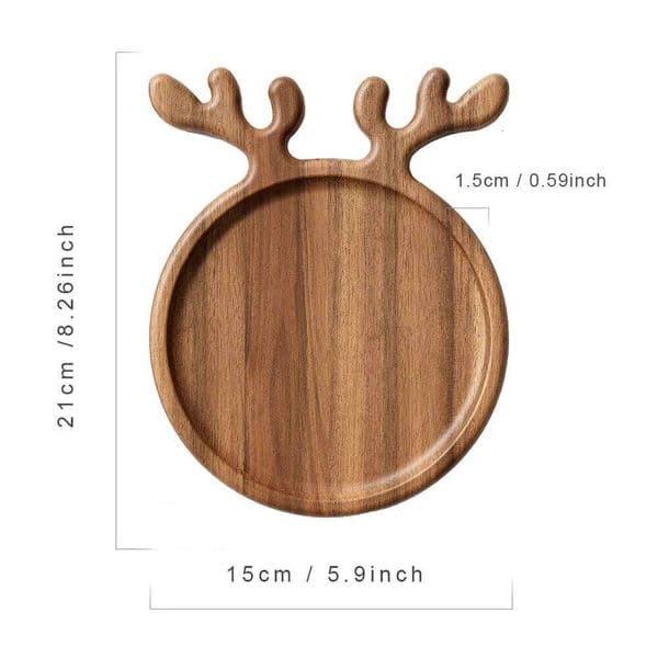 Appetizer Platter Decorative Christmas with Antler Handle Breaded Steak Dinner Sushi Dishes Plate Dessert Snacks Tray 26Y0119