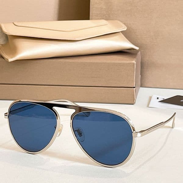 Popular Sunglasses For Mens Womans Metal elliptical frame fashionable blue lenses BV40091 protection UVA UVB100% Summer VacationWith packaging box