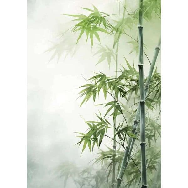 Bamboo Leaf Zen Panda Chinese Abstract Ink Canvas Painting Print Wall Art Poster Picture for Living Room Home Decor Mural 26Y0119