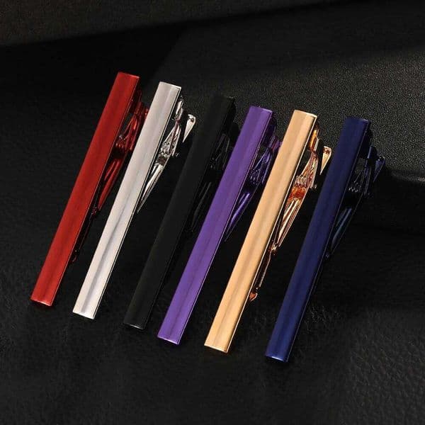 Funny Mens Blue Black Red Purple Golden Silvery Colors Blank Design Tie Clip 26Y0119