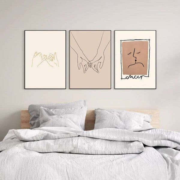 Pinky Swear One Line Drawing Print Minimalist Couple Love Modern Wall Art Canvas Painting Poster Bedroom Home Decor 26Y0119