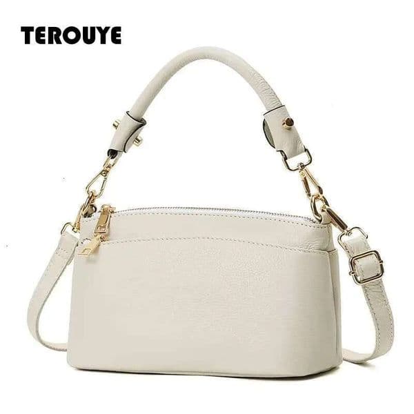 Colors Classic Shell Bag 100% First Layer Cowhide Leather Women Handbag Casual Female Shoulder Crossbody Purse Dropshipping TEROUYE