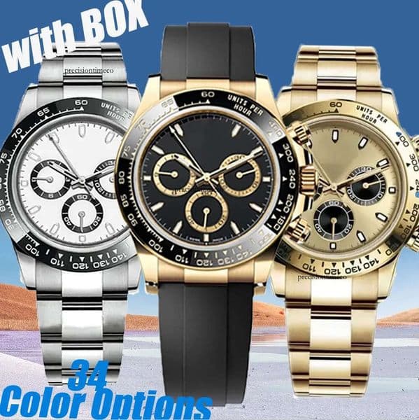 watch mechanical mens sapphire glass black rubber strap stainless steel waterproof ladies gold watches couples with box 41mm 2b