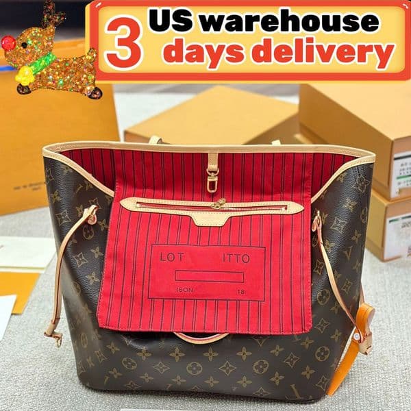 Designer tote bag Neverful MM Bag Luxury handbag Travel bag Genuine leather old flower handbag Tote bags for women Large shopping bag Top quality shoulder bag 10A