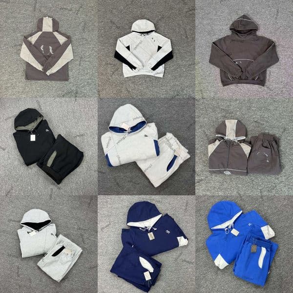 Mens tracksuits mertra tracksuits patchwork embroidered High Street Loose mens and womens hooded sweatshirt