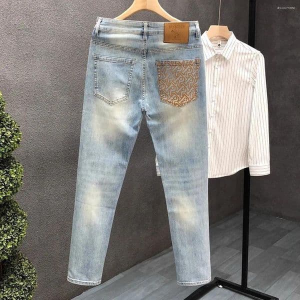 Mens Jeans Simple Trendy Straight-leg Pants 2026 Spring And Summer High-end Designer Clothes Man Washed Long W260415