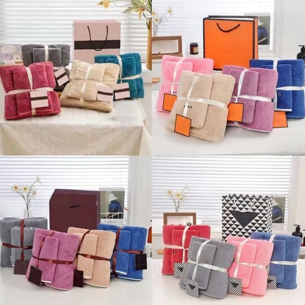 2PC Luxury designer bath towel set Luxury Coral Velvet Towels - High Absorbency Quick Dry Bath & Beach Towels, Non-Fade (Home/Travel) towels & bath towels Brand Collection