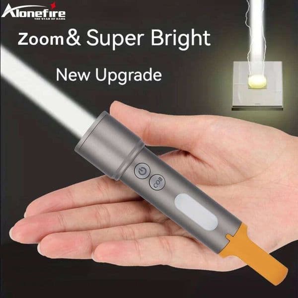 High Power Zoom EDC Light Beam Flashlight LED Red/Green/Blue Lampshade USB Rechargeable Outdoor Camping Hiking Fishing COB Torch X260120