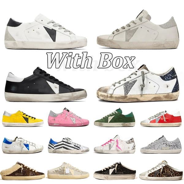 With Box Designer Shoes Men Women Embroidered Star Accent Sneakers Black White Pink Silver Red Hand Rubbed Distressed Finish Fashion Casual Luxury Distressed Shoes