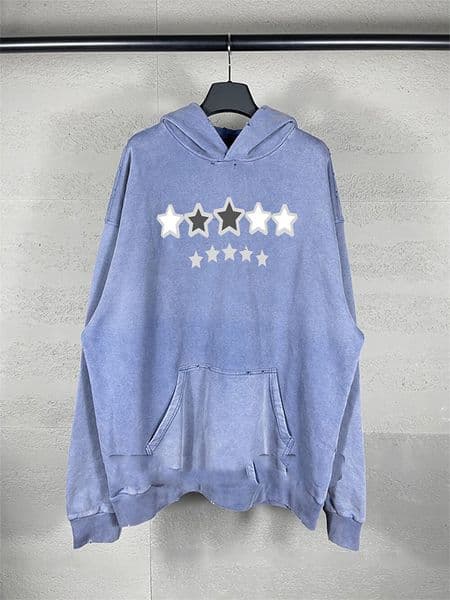 Luxury Designer Hoodie Vintage Style With Letter Print Distressed Details Premium Plus Size Streetwear Pullover Casual Fashion Graphic Print Sweatshirt For W A90