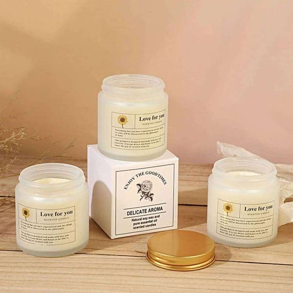 1pc Small Cup Frosted Glass Aromatherapy Candle Niche Romantic Ins Style Party Home Decorative X260120