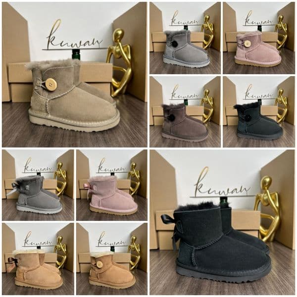 New Kids shoes designer Kids Toddler Tasman II Slippers Boots Tazz Baby Shoes Chestnut Fur Slides Sheepskin Shearling Classic Ultra Mini Boot Winter Mules Wool