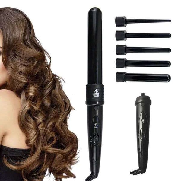 5 In 1 Professional Lron Waver Pear Flower Cone Electric Hair Curler Roller Curling Wand W260120