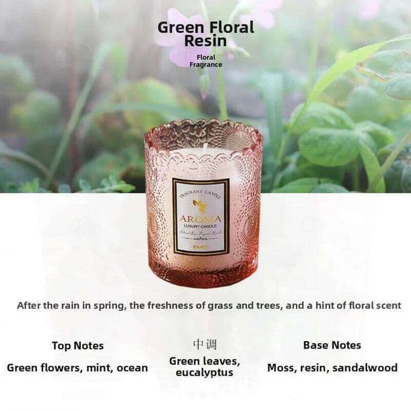 Lace Embossed Soy Wax Scented Candle Smokeless Essential Oil Fragrance Home Gift Handcrafted Gardenia Beauty Cylindrical Glass X260120