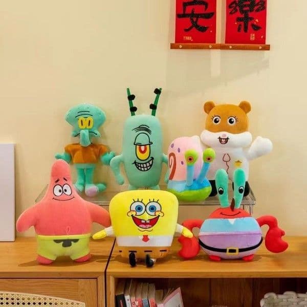 Spongebob Plush Toy Anime Peripherals Spongebob Squarepants Plush Doll Designer Toys Stuffed Animals Collectible Ornaments Birthday Gifts With Fast Shipping!