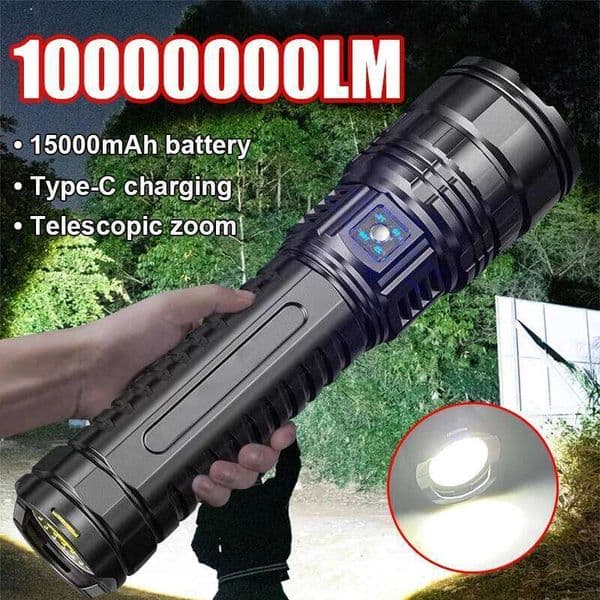 Ultra Bright Flashlight 10000000LM High Power Rechargeable LED Flashlights COB Side Light Tactical Lantern For Camping Fishing X260120