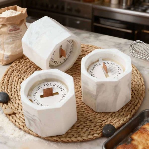 Aesthetic Water Ink Candle - Handmade Gypsum Cup, Hot Trend Home Decor Gift for Birthday, Relaxing Bedroom Aromatherapy, Soothin X260120