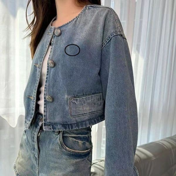 Womens Jackets Denim Coat Wash Blue Designer Womens Button Letters Shirts Woman Designer Jackets Distress Jeans S-XL