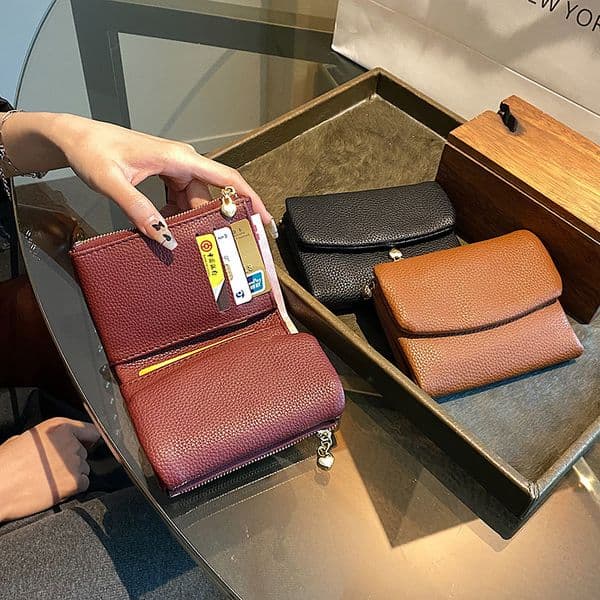 Premium Women Long Wallet Luxury PU Leather Zipper New Women's Multi-card Soft Short Tri-Fold Multi-Slot Large Capacity Card & Coin Purse Bag Free Shipping