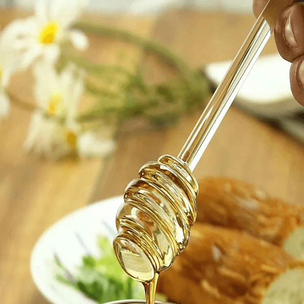 100pcs a lot 15cm Clear Glass Stirrer Stirrers Honey Dipper Dippers Spoon Stick for Honey Jar Collect And Dispense Tool Tools