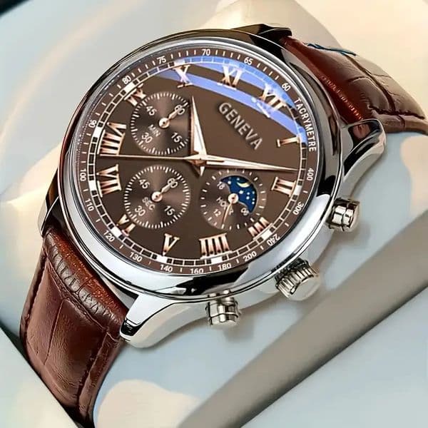 Best-selling men's watch, business automatic quartz watch with glass, fake three-eye men's watchXJ251105