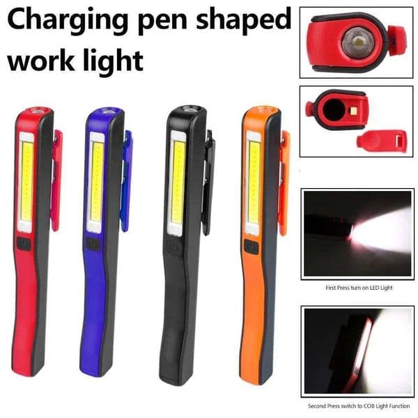 Powerful COB LED Car Multifunction Lamp Magnetic Mini Pen Clip 3*AAA battery Torch Flashlight Work Lnspection Light X260120