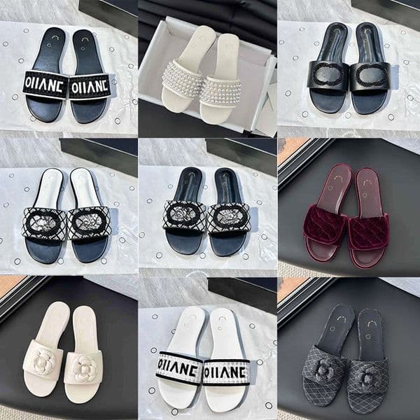 Designer sandals new thick sole flip flops for women fashionable trendy non slip comfortable to wear color matching sole pure black shoelaces flat sandals
