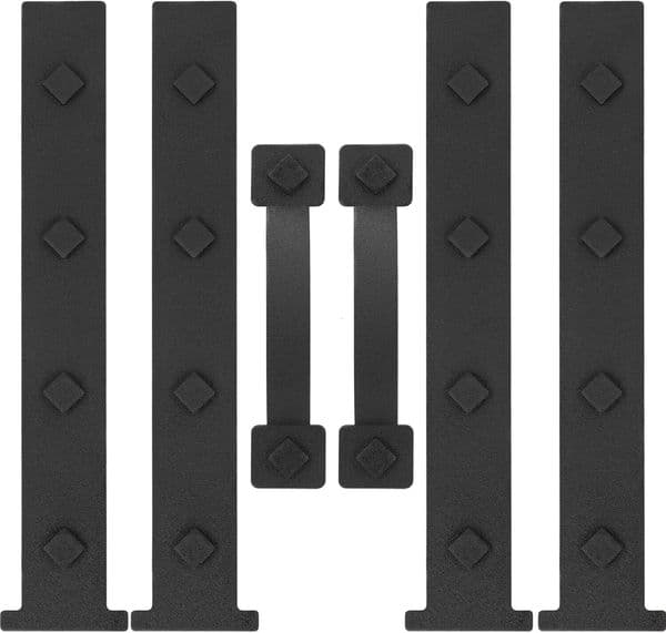 Magnetic Decorative Hardware, 6 Pieces Rectangle Magnets Accents Curb Appeal Faux Hinges and Garage Door Decor Hardware Kit, Black4 Hinges+2 Handles