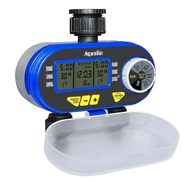 Two Outlets Garden Digital Electronic Water Timer Solenoid Garden Irrigation Controller for GardenYard 251223BJ
